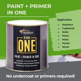The ONE All-In-One Paint & Primer - Dark Grey Satin, 84.5 Fl Oz/2.5 Liter | 1 Coat Formula | Easy Indoor & Outdoor Decorating for Home & Garden Walls, Floors & Furniture | Water-Based & Low VOC