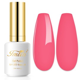 Imtiti Gel Nail Polish, 0.5 Fl Oz Coral Pink Gel Polish Soak Off LED UV Nail Gel Polish Autumn Winter Nail Polish DIY Nail Art Manicure Salon Gel Nail Kit for Women Girls