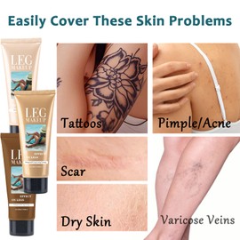 Legs Makeup Waterproof No Transfer - Beauty Body Concealer Tattoo Cover Up Makeup Long Lasting Body Foundation for Scar, Tattoo All Skin Tones (#01 Bronze)