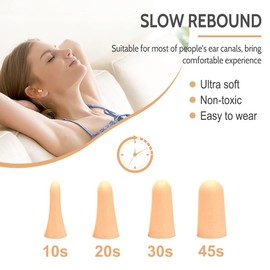 LYSIAN LYSIAN Flesh Color Foam Ear Plugs for Sleeping - 60 Pairs 38dB SNR Noise Reduction Earplugs with Reusable Silicone Earplug Ultra Soft Hearing Protection for Snoring, Work, Shooting and All Loud Events