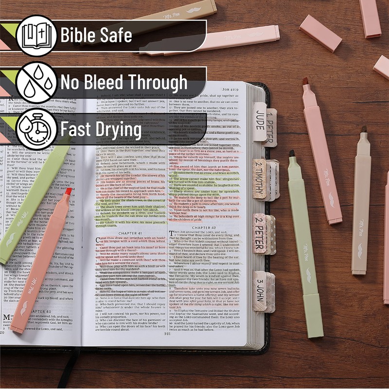 Mr. Pen- Aesthetic Highlighters, 8 pcs, Chisel Tip, Boho Colors,