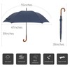 TIME LOVER Stick Umbrella Oversize Windproof Umbrella Wooden Hook Handle