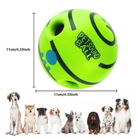 QKURT Giggle Ball for Dogs,Indestructible Dog Ball Toys,Squeaky Dog Ball for Boredom,Squeaky Moving Dog Ball,Interactive Dog Toys Ball,Sound Funny Amuse Ball for Dogs for Relieve Anxiety (11cm)