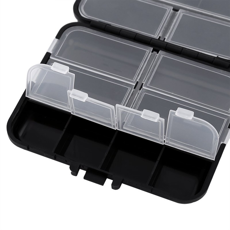 Small Tackle Box, Black 26 Individual Compartments Portable Fishing Baits