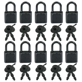 Litoexpe 10 Pcs Mini Cute Diary Padlock Tiny Small Luggage Locks with Keys, Small Metal Padlock Solid Luggage for Jewelry Boxes Decor (Black)