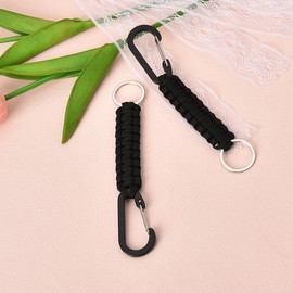 Metal Keychain Carabiner Clip Keyring Key for Men Paracord Survival Keychain with Locking D Ring Hooks Hangers for Women Men Heavy Duty Lanyard Key Chain for Car Keys Camping Hiking Survival Kits