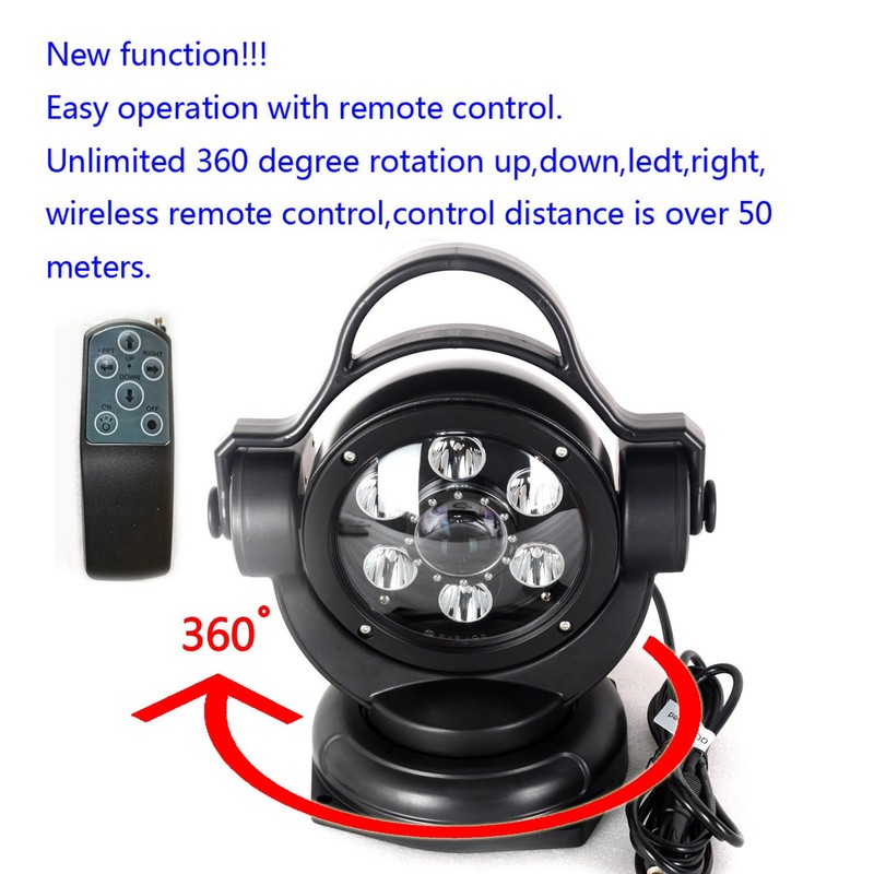 Led Search Light 11 Inch 90W 360 Degrees Rotating Remote
