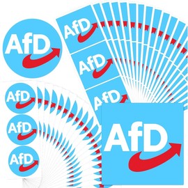 KEMUZ Pack of 120 New Election Afd Stickers, Afd Logo Stickers, Round Afd Logo Stickers, 4.5 cm and 7.5 x 7.5, Car Sticker Politics, Afd Sticker for Car, Window, Car, Motorcycle, Laptop