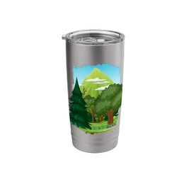 Timeless Mountain, Nature Trees and Forest Stainless Steel Insulated Tumbler