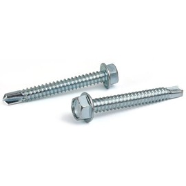 #8 x 3" Self-Drilling Screws/Unslotted/Hex Washer Head/Steel/Zinc / 800 Pc. Carton