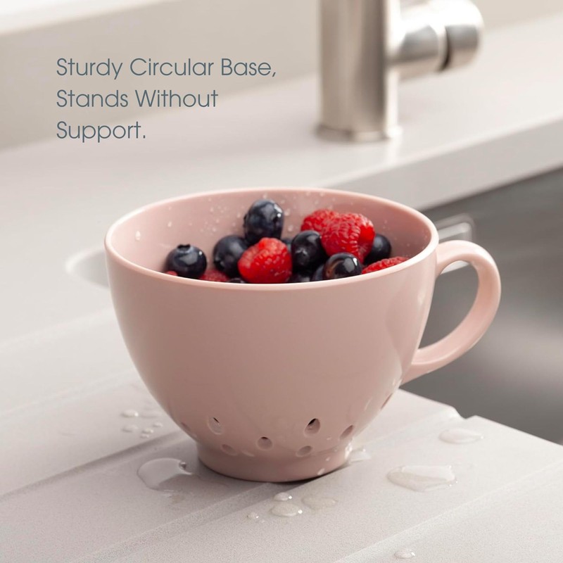 Zeal Berry Colander Cup, Small Hand-held Cup Shape Melamine Strainer/Sieve,