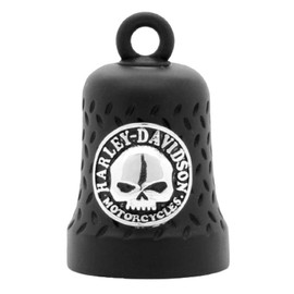 Harley-Davidson Willie G Skull Diamond Plated Ride Bell, Matte Black HRB079