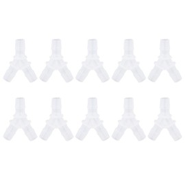 Pssopp Pack of 10 Aquarium Hose Connectors Aquarium Air Hose Y Hose Connector 3-Way Clear Air Valves Aquarium Air Hose (3.9 mm)