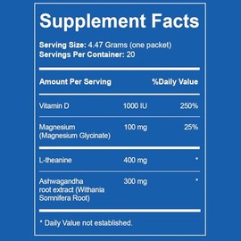 Liquid Anti Stress Cortisol | Liquid Magnesium Drink Cortisol | L-Theanine, Ashwagandha, Magnesium, Ashwagandha | 20 Packets | Sugar Free