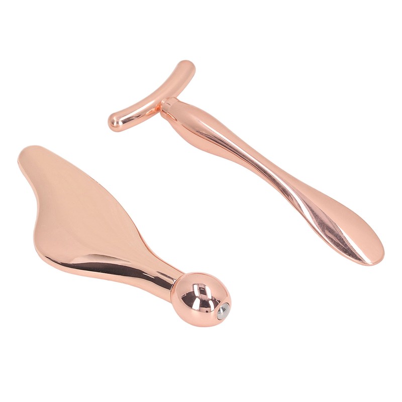 2pcs Face Roller Massage Sticks Cooling Metal Facial Massage Tools