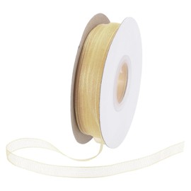 DMiotech 50 Yards Organza Ribbon 1/4 Inch Champagne Chiffon Ribbon Shimmer Sheer Gift Wrapping Ribbons for Flower Bouquets Wedding Birthday DIY Decoration