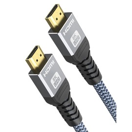 YOJOCK HDMI Cable, 2m 8k (60Hz) 4K (120Hz) 48Gbps Ultra High Speed UHD/HDR/HDCP/eARC/3D Ethernet eARC HDMI 2.1 Standard HDMI Cable