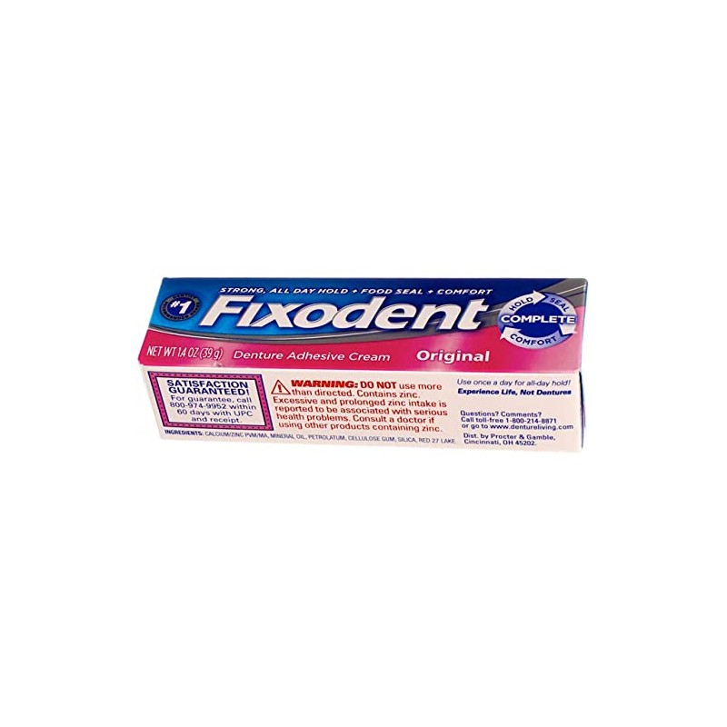 Fixodent Denture Crema adhesiva original 1.40 oz, Paquete con 2