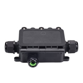 Outdoor Junction Box Waterproof IP68, 3 Way M20 Coaxial Underground Cable Connector Electrical External Power Cord Boxes 2PCS