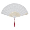 Bristol Novelty BA612 White Lace Fan | 1pc, womens, One