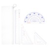 HARFINGTON 4 in 1 Ruler Set 20cm Straight Ruler Protractor