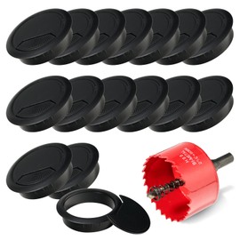 16 Cable Grommet Desk Cable Grommet Black + Hole Saw 60 mm Table Cable Grommet Desk Cable Grommets