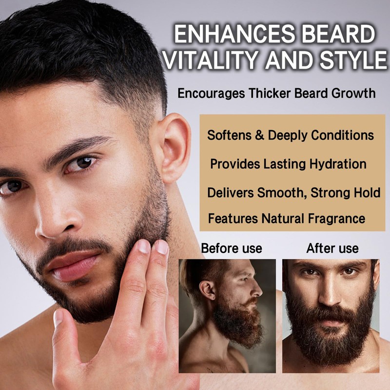 Beard Growth Kit, Beard Growth Set with Beard Roller, Beard