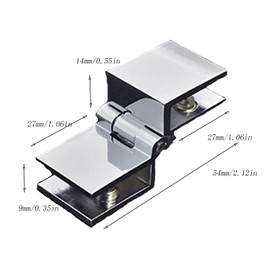 CTForest 4 x Zinc Alloy Clamp Hinge Fixing Clip Hinge Furniture Accessories for Showcase Glass Door for 5-8mm Glass