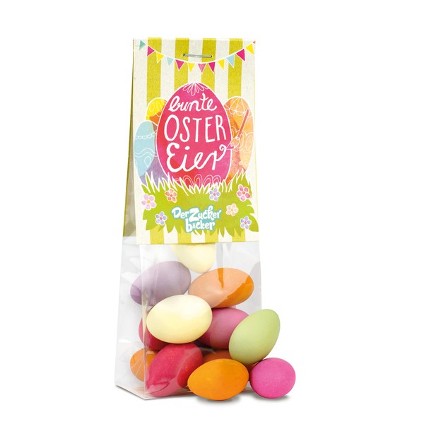 Colourful Easter eggs, cute snack bag with 60 g delicious