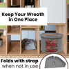 Christmas Wreath Storage Bag,Collapsible Felt Holiday Garland Container with Zipper