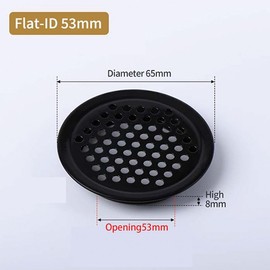 20Pcs Black Mesh Wardrobe Vents,Stainless Steel Air Vent Cover,Round Ventilation Grilles,53mm Honeycomb air Vent Cover,Soffit Vent Mesh Hole for Cabinet,Bathroom,Kitchen