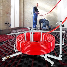 Heavy Duty PEX Pipe Decoiler, Multi-function Foldable pipe Dispenser, Under Floor Heating Pipe Decoiler for Steel Rope, Water Tube, Cable Uncoiler and Coil Feed