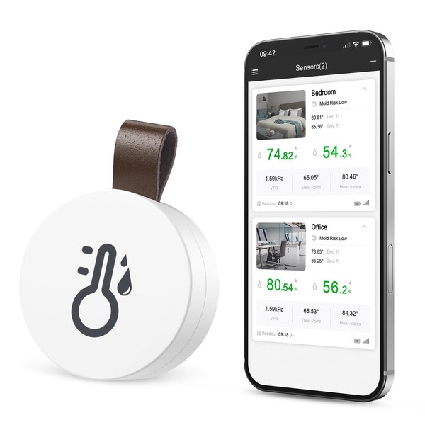 Ankilo Wireless Indoor Thermometer and Hygrometer, Mini Bluetooth Sensor Temperature