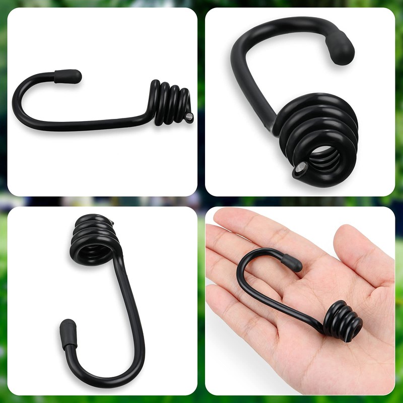 Ferraycle 20 Pieces 1/4 Inch Plastic Coated Bungee Cord Hooks