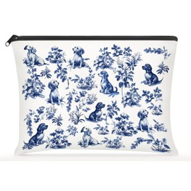 Dachshund Dog French Toile De Jouy Makeup Bag - Inspired By Toile De Jouy Makeup Bag - Dog Lover Gifts - Gifts For Women- Pet Lovers On Mothers Day- Birthday- Holiday