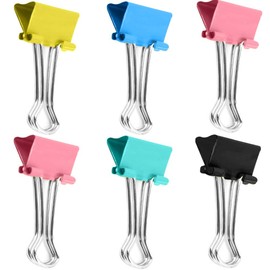 Small Foldback Clips - 150Pcs Colored Binder Clips 19mm Mini Stationary Clips Metal Paper Clips Clamp (5 Colour)