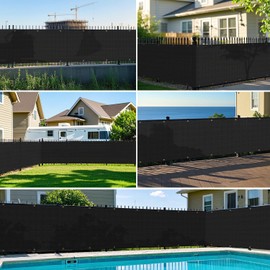 DAWNOVO 8' x 40' Privacy Fence Screen Chain Link Fence Privacy Screen Windscreen Cover with Zip Ties Grommets for Backyard Garden Patio Outdoor (Black)