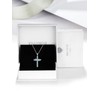 PRAYMOS Infinity Turquoise Cross Religious Pendant Necklace Sterling Silver Cross