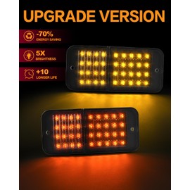 NEIFILES LED Side Marker Lights 5X Brighter Compatible with 1968-1972 Chevy C10 GMC Pickup Trucks C15 C25 C35 Plug and Play,Easy Installation, Front Rear Bumper Lamps (Smoked Lens)