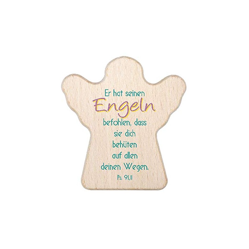 MaMeMi Worry Stone Beech Wood in Guardian Angel Shape and