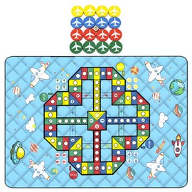 Outdoor Play Mat,Waterproof Blanket Outdoor - Foldable Chess Carpet Mat with Chess Pieces and Dice, Portable Thickened Crawling Pad for Beach Camping Park