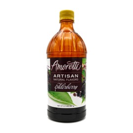 Amoretti - Natural Elderberry Artisan Flavor Paste 8 oz - Perfect For Pastry, Savory, Brewing, and more, Preservative Free, Gluten Free, Kosher Pareve, No Artificial Sweeteners, Highly Concentrated