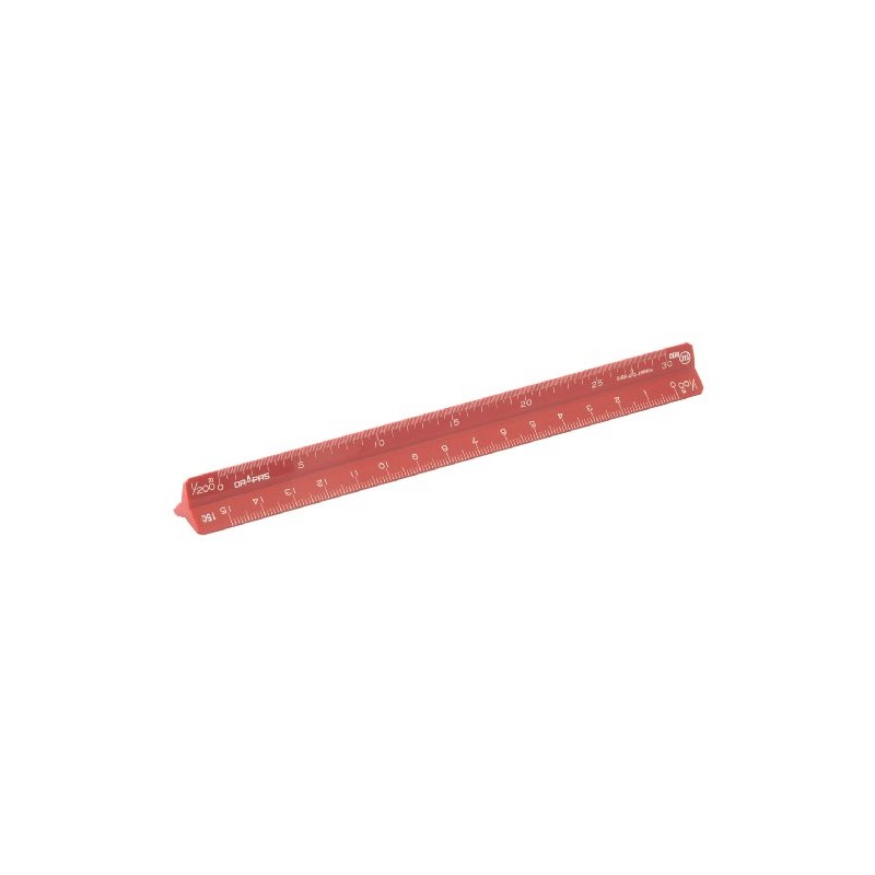 DRAPAS 16242 Color Triangle Scale, 5.9 inches (15 cm), Red