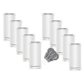 Gutermann Invisible Thread 250m/274yd (736619) - 100% Poyamide - 10 Pack Bundle with 3 Bella's Crafts Needle Threaders