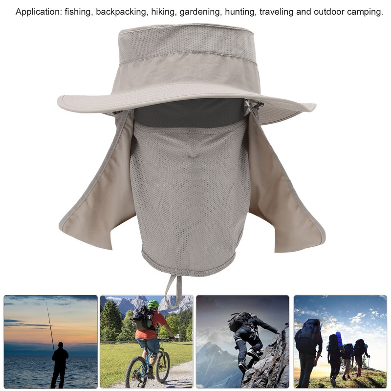 Fishing Hat Nylon Breathable Sun Protection Caps with Neck Flap