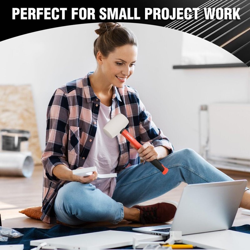 ValueMax 16oz Rubber Mallet Hammer Rubber Mallet for Flooring Tent