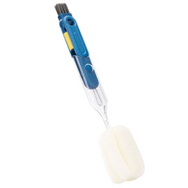 Limpia Popotes Largos, Cepillo para Biberones, Limpiador 3 en 1 Multiusos con Cerdas Duraderas, Cepillo para Lavar Popotes (Azul)