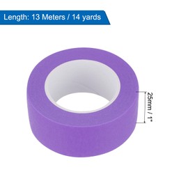 QUARKZMAN Pack of 6 1 Inch Wide 14 Yards Purple Masking Tape Painter's Tape Rolls for Home Office Commercial Contractors Clean Drip Free Painting Wide Crepe Paper