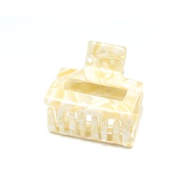 QinGoo Small Cream Cellulose Acetate Hair Clip Beautiful Women's Hair Clip Headdress Elegant Hair Accessory 1 Piece (5.2 cm x 4.8 cm, Cream)