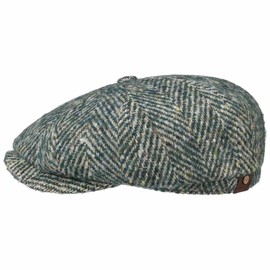 Stetson Hatteras Wool Colour Neps Flat Cap Men - Men´s hat with Peak, Lining Winter Autumn-Winter - 59 cm Green